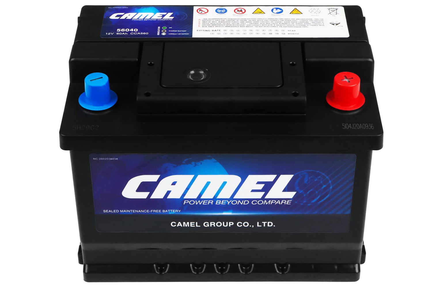 АКУМУЛЯТОРНА БАТАРЕЯ CAMEL НА РІДКОМУ ЕЛЕКТРОЛІТІ ВИКОРИСТОВУЮТЬСЯ ДЛЯ ЗАПУСКУ ПОРШНЕВИХ ДВИГУНІВ 12V 60AH 560A